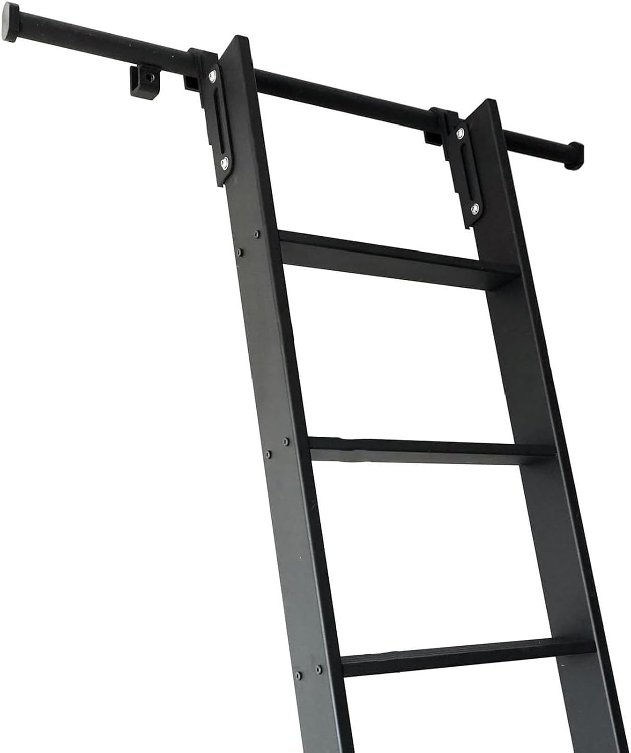 3.3ft-20ft Hook on Rolling Library Ladder Track Hardware Retractable Rolling Kit, W/Caster, Metal Step Rods W/Cap Nuts, Sliding Hook Assemblies,13ft/400cm Track Kit