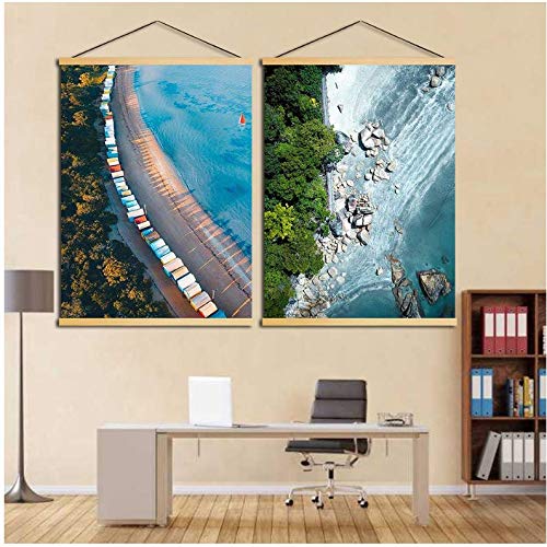 Toile de mer suspendue minimaliste affiche paysage déco chambre 50x70