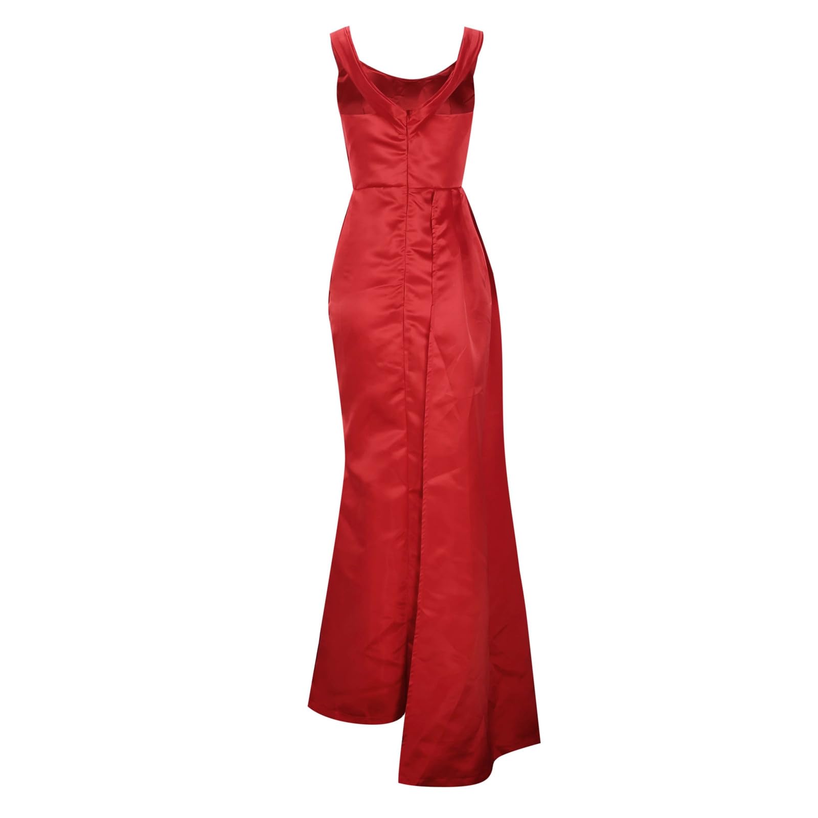Vestito Donna Elegante Cerimonia Abito Damigella Gonna Ampia da Sposa Corto Davanti Lungo Dietro Sexy Dress Schiena Scoperta Matrimonio Civile Midi Curvy per