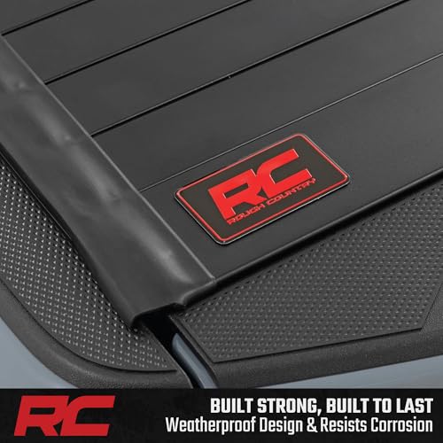 Image of Rough Country Hard Roll-Up Tonneau Cover for Nissan Frontier (2022-2026) - Aluminum Truck Bed Cover, Fits 5' Bed