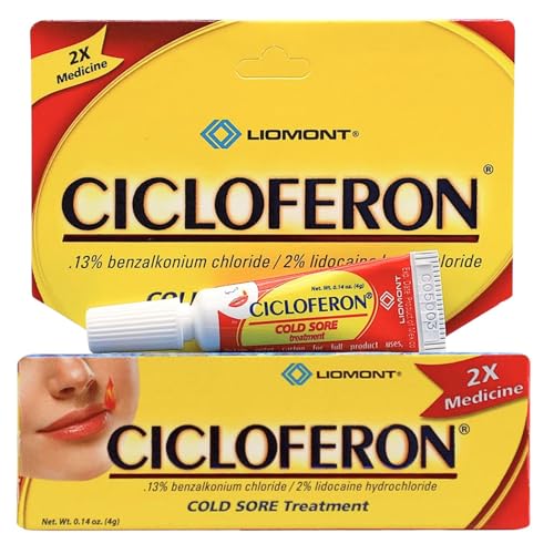 Cicloferon Cold Sore Treatment Gel for Lips and Mouth Clear Gel 0.14 Oz (Pack of 1)