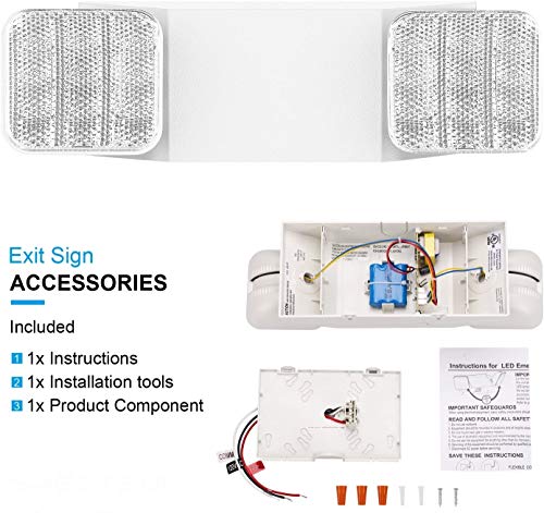 Litufine Led Emergency Lighting Fixtures With 2 Heads, Commercial Emergency Light With Battery Backup, Ul 924 And Cec Qualified, 120-277 Voltage (2-Pack)… thumb #6