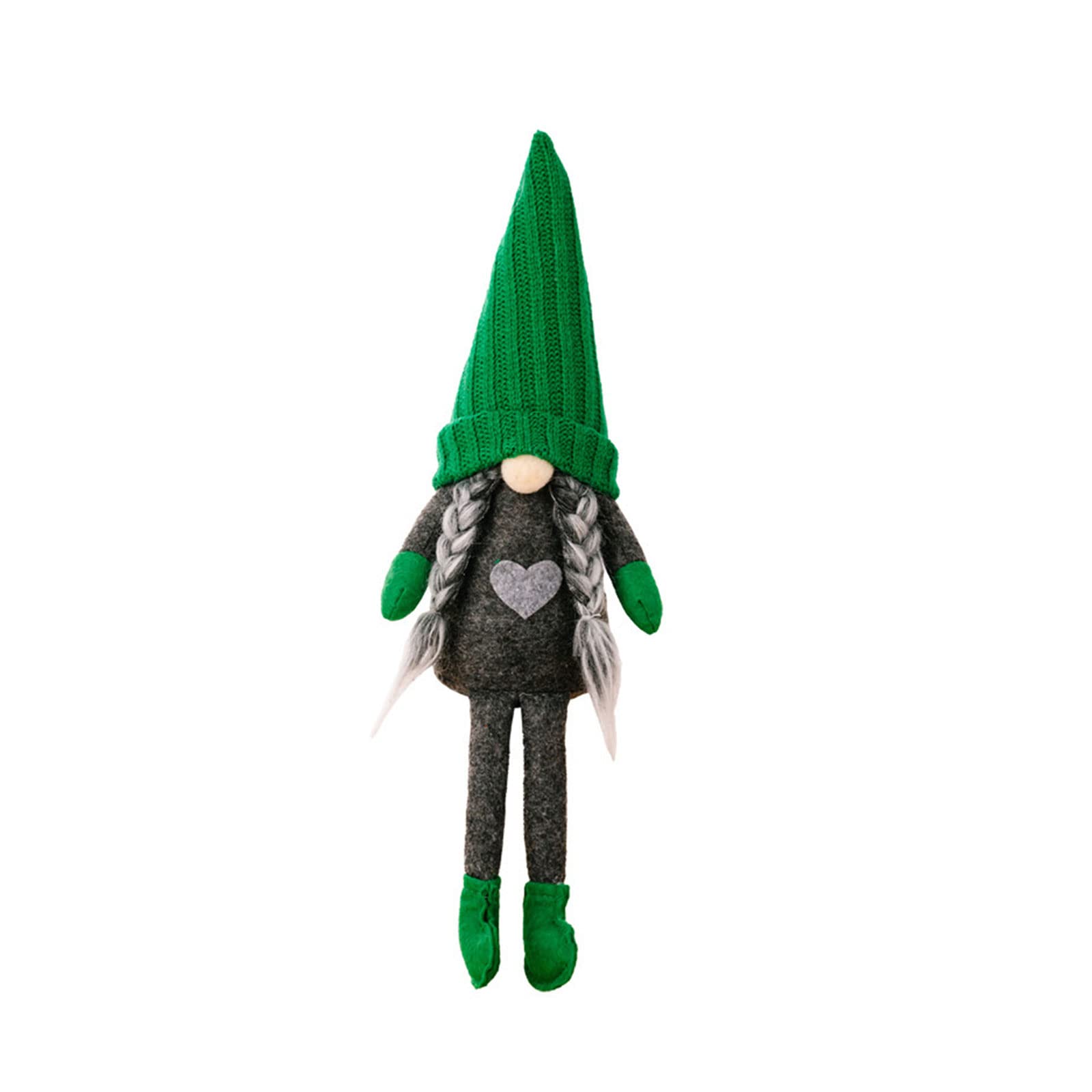 Xinsheinelry Christmas Green Knitted Hat Decorative Doll Ornament Decor Supplies for Restaurant Decoration Faceless