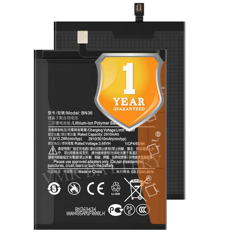 Image of Original BN36 Battery Compatible for Xiaomi Mi A2 (Mi 6X) (M1804D2SG, M1804D2SI) - (3010mAh) - 1 Year Warranty K7