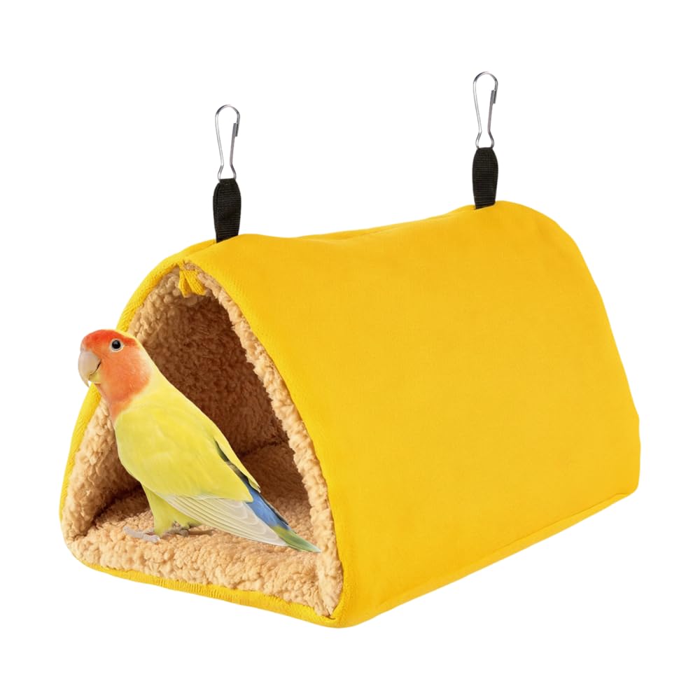 DONGKER Bird Winter Nest House,Triangular Tunnel Bird Hanging Hammock Bed with Dual Metal Hook for Hamsters Guinea Pigs Small Rabbits Parakeets Pets