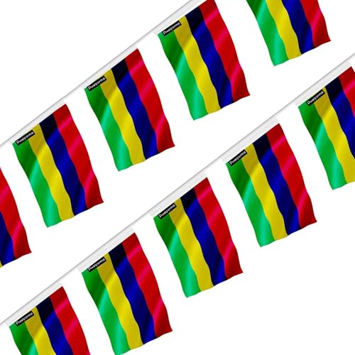 Guirlande drapeau île Maurice 18x28cm lot de 100 pour décoration de fête