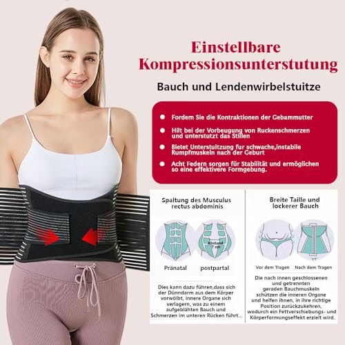WXSHUOYU Bauchgurt Nach Geburt,Bauchgurt Nach Op,Postpartum Belly Wrap,Kaiserschnitt Bauchgürtel Nach Op,Postpartum Gürtel,Rückbildungsgürtel Nach Geburt,Kaiserschnitt Bauchgurt,Shapewear Damen