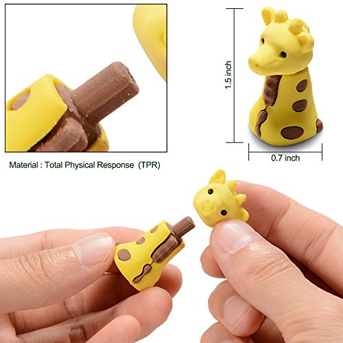 Acekid Animal Erasers for Kids, 30pcs Japanese Pencil Erasers Set, Cute Mini Puzzle Eraser Toys for Novelty Party and School Supplies
