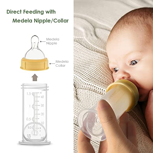 Image of Maymom 1.5 Oz Container Designed for Colostrum & Milk Storage; Leak Proof Lids, Breastmilk Freezer or Refrigerator Storage, Made Without BPA; 4pc /pk
