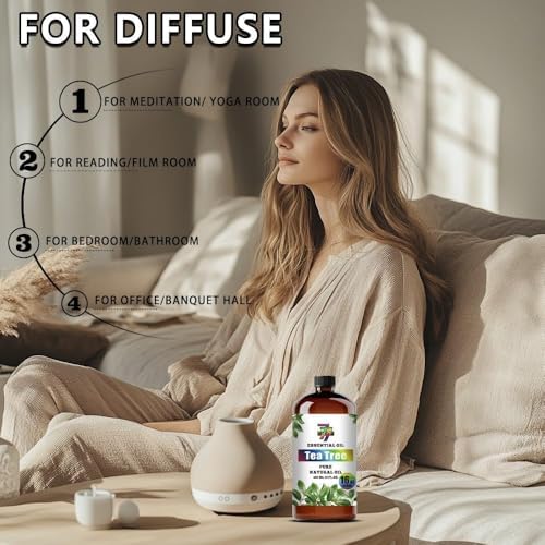 Image of Tea Tree Essential Oil for Diffuser Massage, Tea Tree Oil 16 fl oz