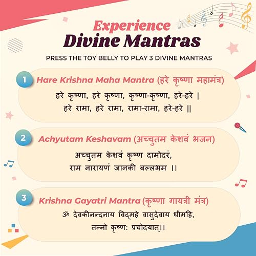 Aurbo Mantra Chanting Baby Lord Krishna (Medium, 30 cm) | Musical Soft Plush Toy | Best Gift for Infants, Toddlers & Babies - Image 4