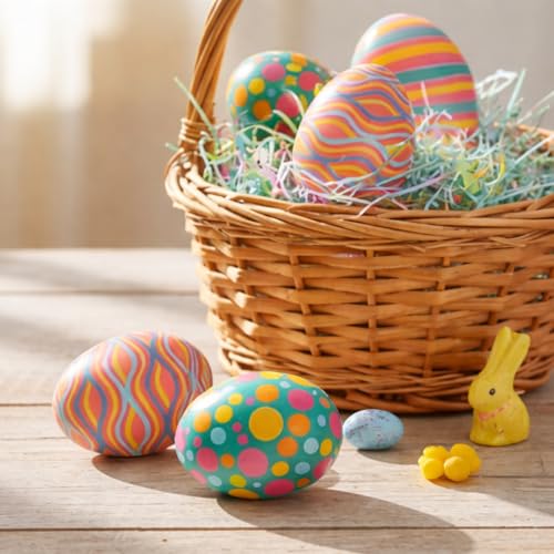 com-four® 3X Ostereier zum Befüllen 12 cm - Bunte Fülleier - Osterdeko zum Selbstbefüllen mit Süßigkeiten, kleinen Geschenken und Ostergras - Dekoeier für Ostern [Auswahl variiert]