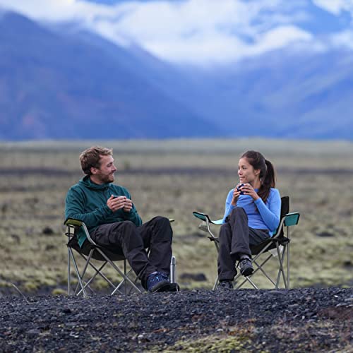 VILLEY-Camping-Chairs-Padded-Folding-Chair-Outdoor-Portable-High-Camp-Chair-Foldable-Outside-Arm-Chair-with-Cup-Holder-Carry-Bag-Blue