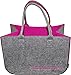 Filztasche Einkaufstasche · Henkeltasche aus Filz · Shopping Bag · Einkaufskorb mit Henkel · Shopper (Grau/Pink Krims Krams 1)
