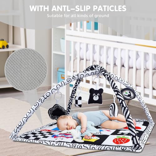 Baby Gym Play Mat, Tummy Time Mat & Activity Gym for Infant, Baby Gyms & Playmats for Babies 0 to 3 6 9 12 Months with 5 Toys for Early Sensory Exploration and Motor Skill Development - Image 6