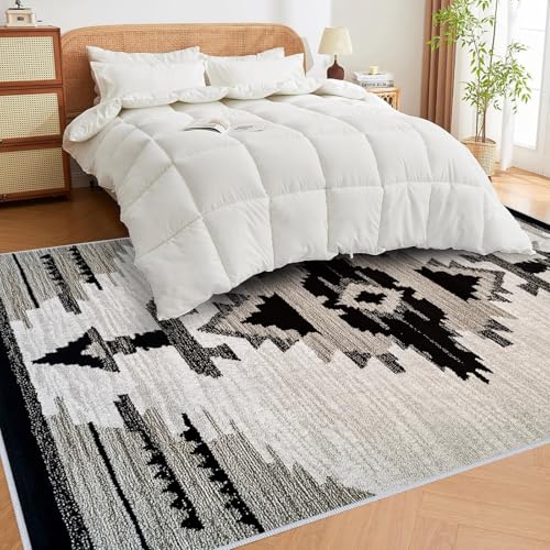 Western Area Rug Southwestern Aztec Navajo Washable 5x7 Rugs for Living Room Bedroom Southwest Tribal Gray Beige Non-Slip Soft Floor Large Carpet for Office Entryway Bathroom Western Area Rug Southwestern Aztec Navajo Washable 5x7 Rugs for Living Room Bedroom Southwest Tribal Gray Beige Non-Slip Soft Floor Large Carpet for Office Entryway Bathroom
