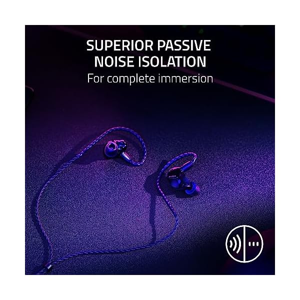 Razer-Moray-in-Ear-Monitor-for-Streaming-Hybrid-Dual-Driver-Acoustic-Design-Ergonomic-Low-Profile-Shape-Passive-Noice-Isolation-Braided-Over-Ear-Wires-Custom-Ear-Tips-Carrying-Case-Black Razer-Moray-in-Ear-Monitor-for-Streaming-Hybrid-Dual-Driver-Acoustic-Design-Ergonomic-Low-Profile-Shape-Passive-Noice-Isolation-Braided-Over-Ear-Wires-Custom-Ear-Tips-Carrying-Case-Black