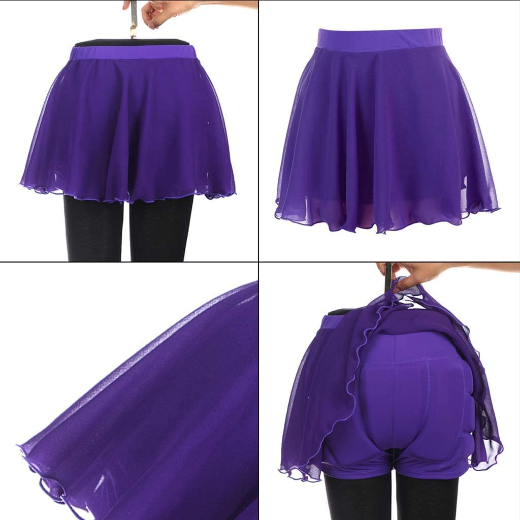Short rembourré et jupe pour filles et femmes, protection 3D pour fesses, hanches et coccyx – Violet, XS, violet, 34