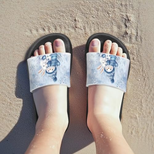 Image of Unisex Slides for Girls Boys Comfortable Slippers Slides Non-slip Shower Shoes House Fashion Thick for Indoor & Outdoor Gifts