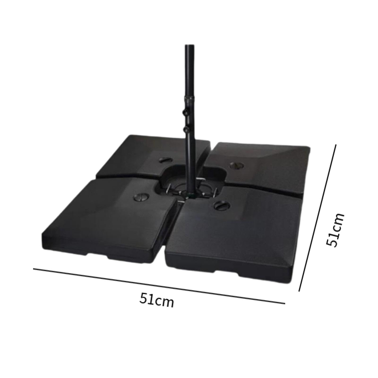 Base para Sombrilla, Soporte para Sombrilla de Verano para Exteriores, Rellenable con Agua Y Arena, Base para Sombrilla de Patio para Balcón, Césped, Cuadrado con Varilla