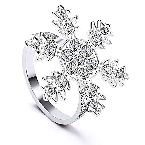 LogHog Bling Christmas Snowflake Napkin Rings Set of 6,Silver Rhinestone Napkin Buckles Rings,Ideal Table Setting Decor for Christmas Wedding Parties Holiday. (Silver Snowflake)