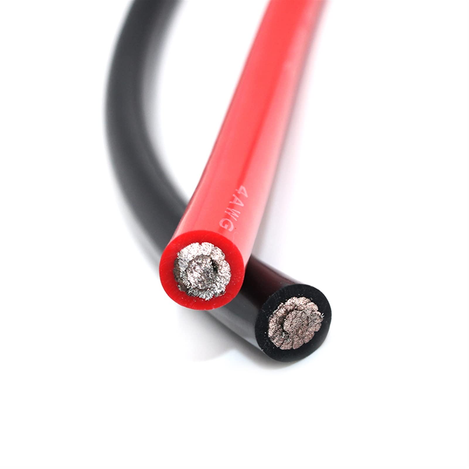 Cable de batería Suave Resistente al Calor de 3 Metros, 1AWG 2AWG 4AWG 6AWG7 8 10 12 14AWG, Cable de Silicona de Cobre estañado, líneas de Silicona Rojas y Negras (Color : Red, Size : 1 AWG)