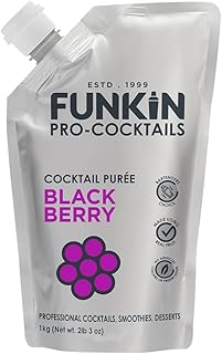 Funkin Blackberry Puree | 100% Real Fresh Fruit Juice for Cocktails, Drinks, Smoothies, Cooking 2.2 lbs with No Added Pres...