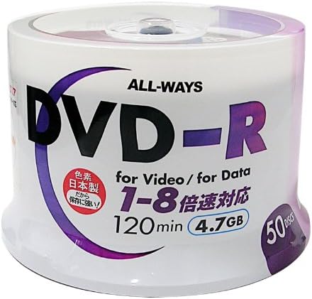 All – WAYS DVD – R1 – 8 X Speed 50 Pieces Spindle Case With A Wide Printed Area For Data & Analog Video 1 Times Log aopdvr – 8x50pw