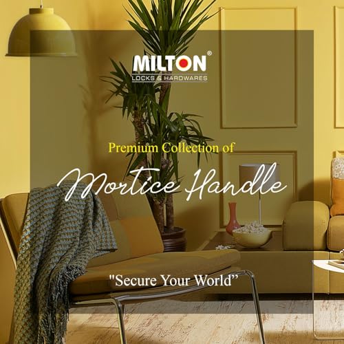 Image of Milton Iron Mortise Door Handle Lock Set with Keyhole, Finish Black 200mm x 50mm Plate, 125mm Handle Length, Model MHI-581
