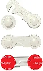 Kit 8 Travas Segurança Reta Bebê Infantil Gaveta Armário Porta Branco