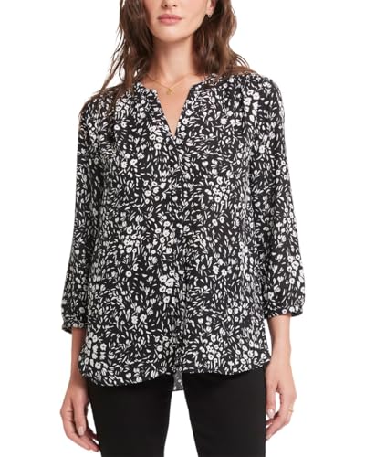 Image of NYDJ Womens Pintuck Blouse Daniela Ditsy Large