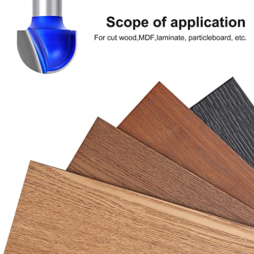 Meiggtool 4Pcs Core Box Router Bit Kit, 1/4-Inch Shank Round Nose, Round Groove Milling Cutter Tool, 1/4, 5/16, 3/8, 1/2 Inch Cutting Diameter. #TOP5