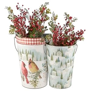 Primitives by Kathy Winter Cardinal Wall Bucket Set Primitives by Kathy Winter Cardinal Wall Bucket Set