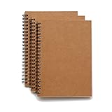 Soft Cover Spiral Sketchpad Notebooks - Pack of Three - 8.25 inches by 5.5 inches - 100 Pages, 50 Sheets - Perfect for Travel