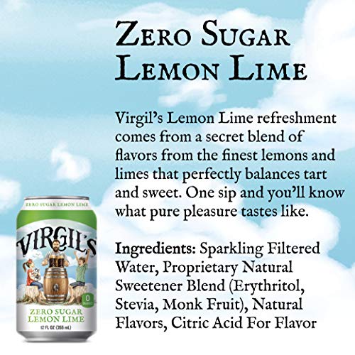 Virgil’s, Zero Sugar Lemon Lime, Great Tasting Zero Calorie Keto Friendly Soda, 6 Pack (6Pk, 12Oz Cans) #TOP4
