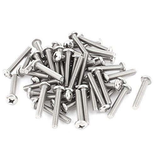 Aexit 43mm Long Quality Parts 1/4"x20x1-1/2" Stainless Steel Phillips Cross Head Screws Bolts 50 Pcs Model:62as630qo592