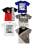 Super Passform 3er / 5er Pack Moderne Jungen T Shirts Größe 92-164 (128-140, 5er Pack)