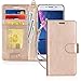 S6 Edge Plus Case, FYY [Top-Notch Series] Premium PU Leather Wallet Case Stand Cover for Samsung Galaxy S6 Edge+(Plus) Gold