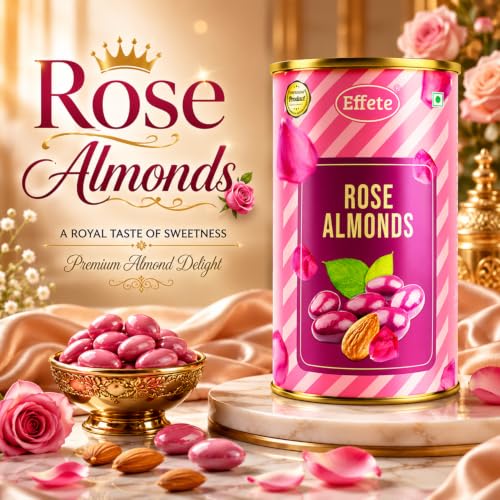 Image of Effete Chocolate Rose Almonds, Premium Chocolate, chocolates gift pack, chocolate box, chocolates gift hemper, Assorted Dryfruits chocolates packet