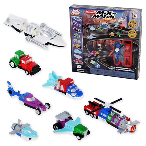 Popular Playthings Micro Magnetic Mix or Match Vehicles Deluxe 2 Set of 9