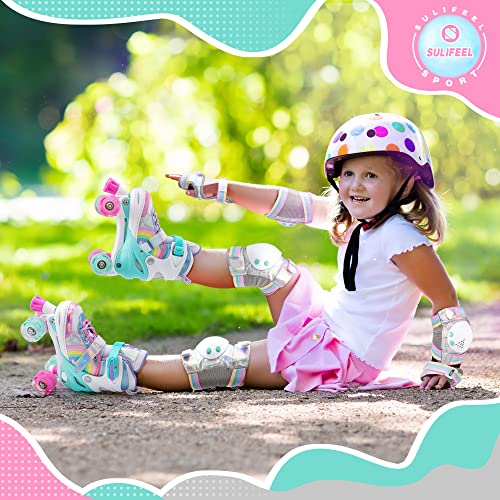 SULIFEEL Rainbow Unicorn Kids Roller Skates for Girls Boys - image 8