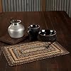VHC Brands Country Espresso Table Placemat Brown Black Tan Jute Blend Rectangle 12×18 Inches