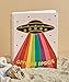 Sonix Stationery Give Me Space (Rainbow Spaceship) - Hardcover Spiral Notebook (80 pages)