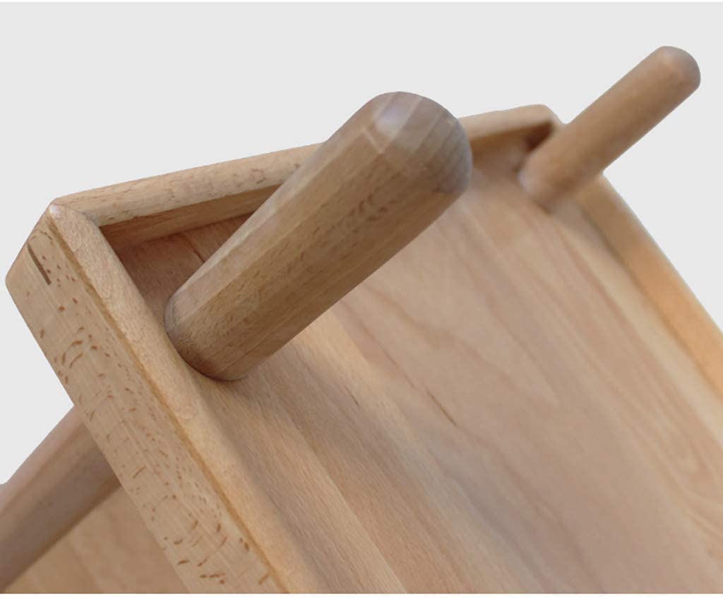 OLOTU Portatile Carrello Nordico Carrello a 2 Strati Carrello da Pranzo Staffa in Legno Vassoio in Legno massello 4 Ruote universali con Ruote bloccabili Durevole