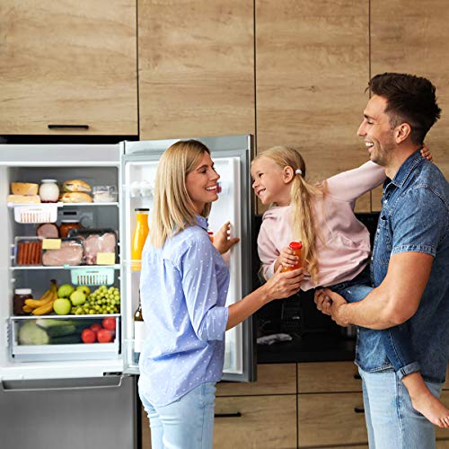 joeji's Kitchen Satz mit 2 Kühlschrank Schubladen als Kühlschrank Organizer/Kunststoff Kühlschrank Aufbewahrungsbox/Ausziehbare Fridge Organizer (blau, weiß)