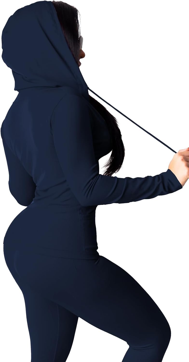 Mrskoala Two Piece Outfits For Women Workout Sets Long Sleeve Sweatsuit Tracksuits - Image 2