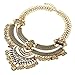 Thkmeet Fashion Bib Bohemian Statement Necklace and Earrings Punk Ethnic Style Jewelry Set for Women (Anti-gold)