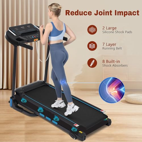 Image of Foldable Treadmills with Incline, 3.5HP Hydraulic System Auto,10MPH 350Lbs Weight Capacity Electric Treadmills with Heart Rate Sensors,Type C & USB Charge Bluetooth Speaker