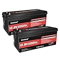 Dumfume 2 pack 12V 200Ah LiFePO4 Battery,2560Wh Deep Cycle Lithium Iron Phosphate Battery 200A BMS, 15000+ Cycles, Ideal for RV, Solar Energy Storage,Off-Grid Camping