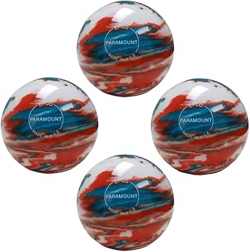 BuyBocceBalls - EPCO Candlepin Bowling Balls Multiple Sizes - with Black Bag - Marbleized - Turquoise, Orange & White, Made in USA
